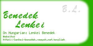 benedek lenkei business card